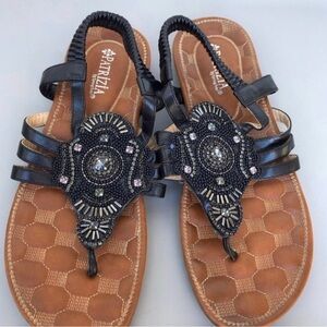 Patrizia By Spring Step Cleonata Rhinestone Thong Sandals. Size 10.